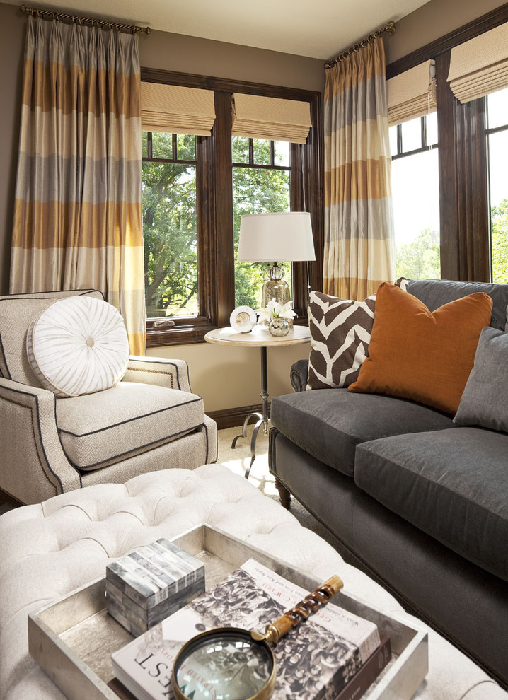 Bedroom - transitional master bedroom idea in Minneapolis with beige walls