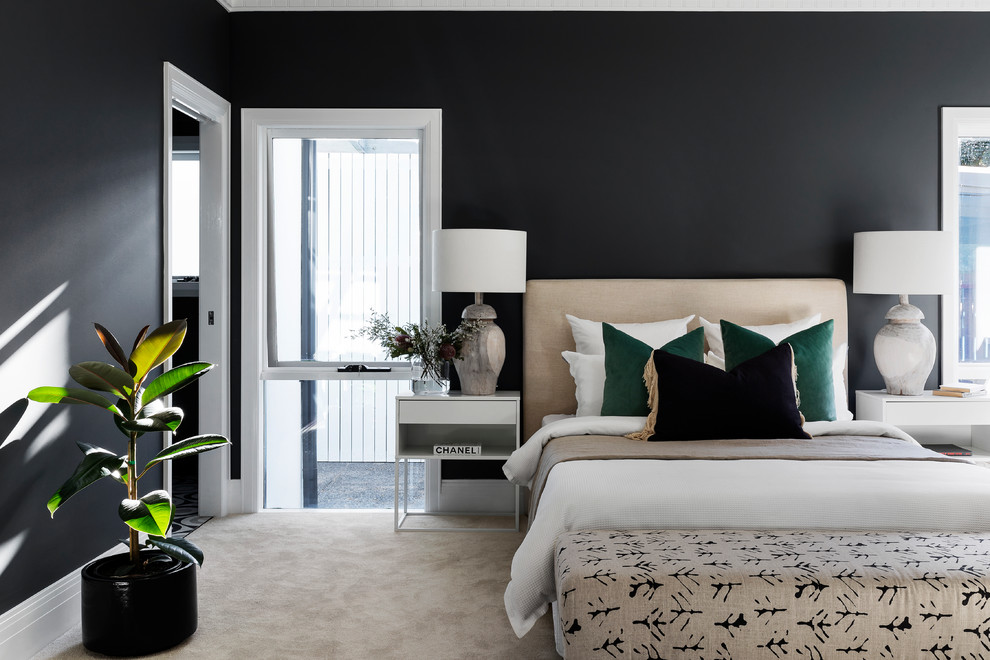 Design ideas for a modern bedroom in Melbourne.