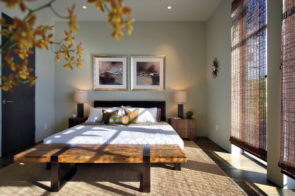 Design ideas for a modern bedroom in Orange County.