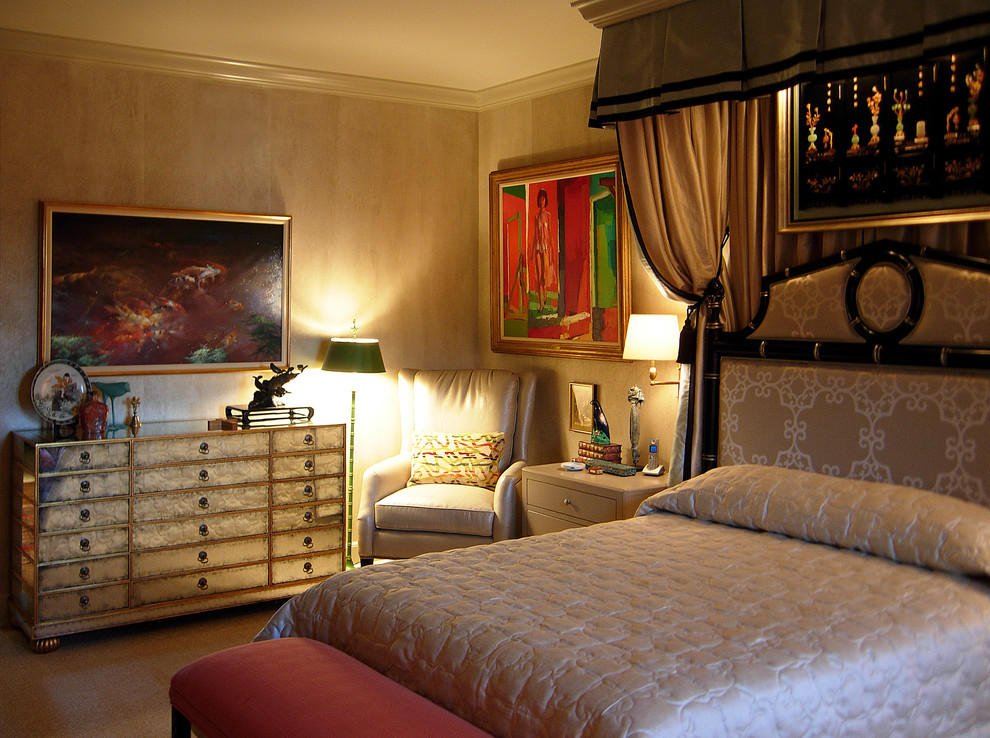 Example of an eclectic bedroom design in Orlando