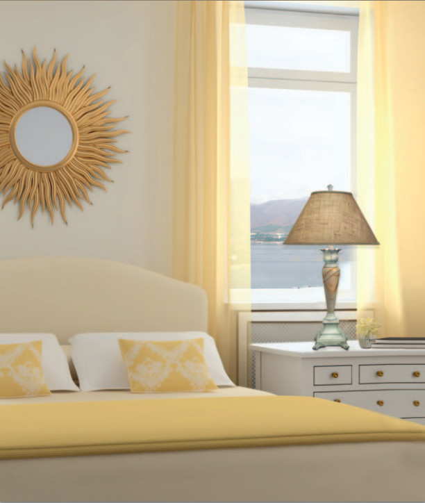 Foto de habitación de invitados marinera de tamaño medio sin chimenea con paredes beige