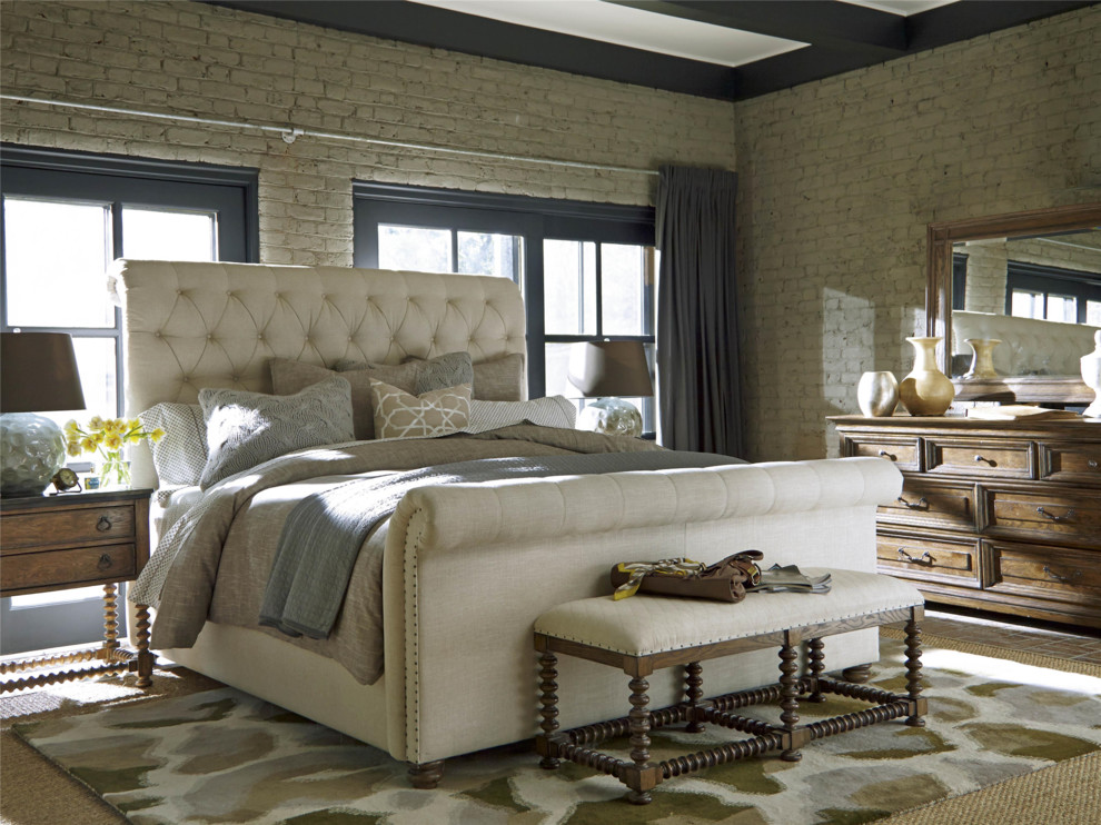 Inspiration for a large industrial master bedroom remodel in Austin