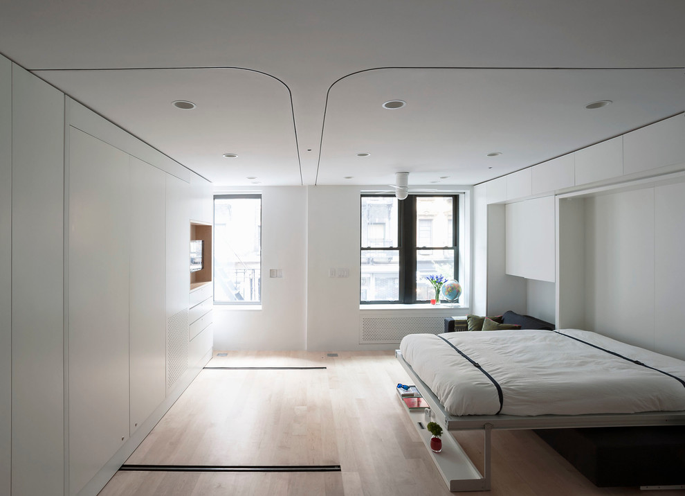 Inspiration for a modern bedroom remodel in New York