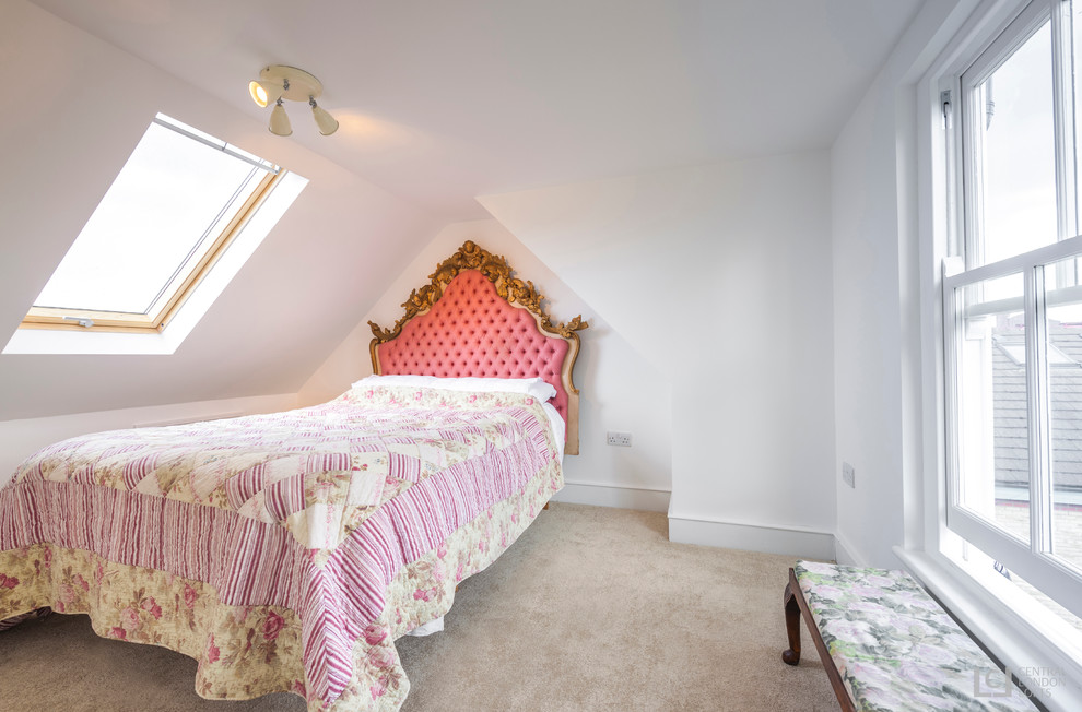 Bedroom - shabby-chic style bedroom idea in London