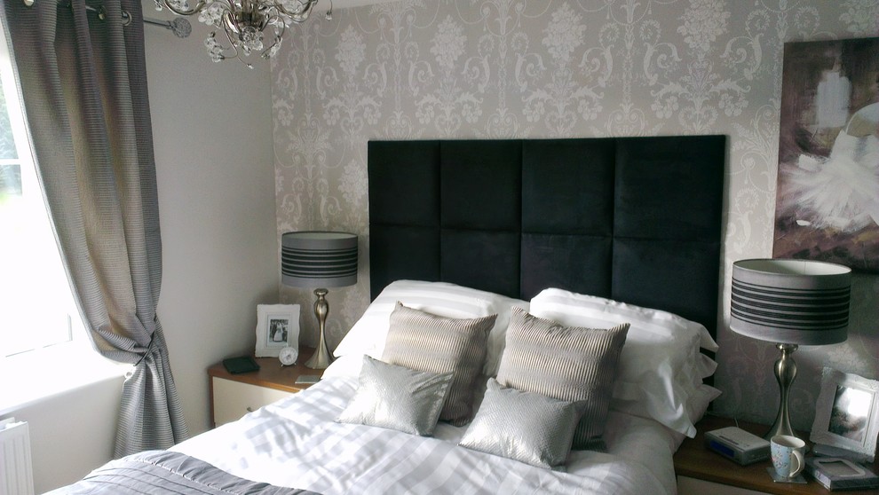 Padded Wall Tiles Black Modern Bedroom Other by The Leicester