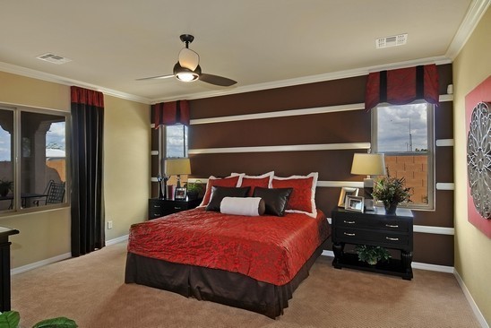 フェニックスにあるコンテンポラリースタイルのおしゃれな寝室のインテリア