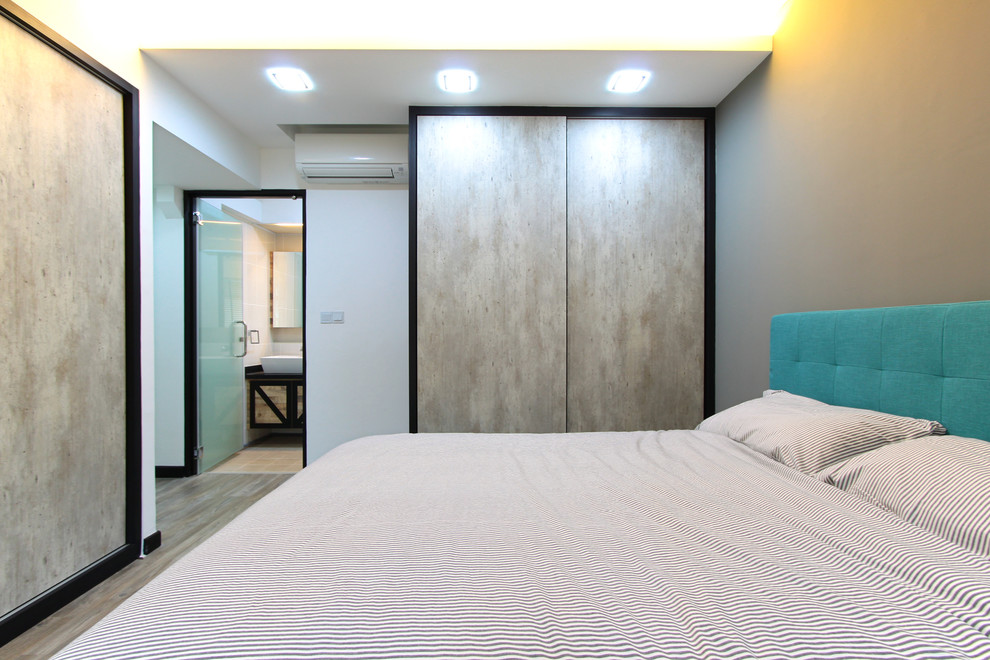 Bedroom - industrial bedroom idea in Singapore