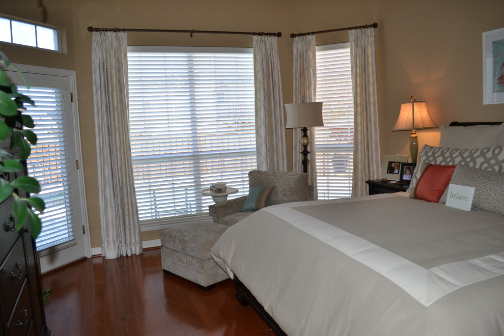 Peaceful neutral Master Bedroom with pops of color - Traditional ...