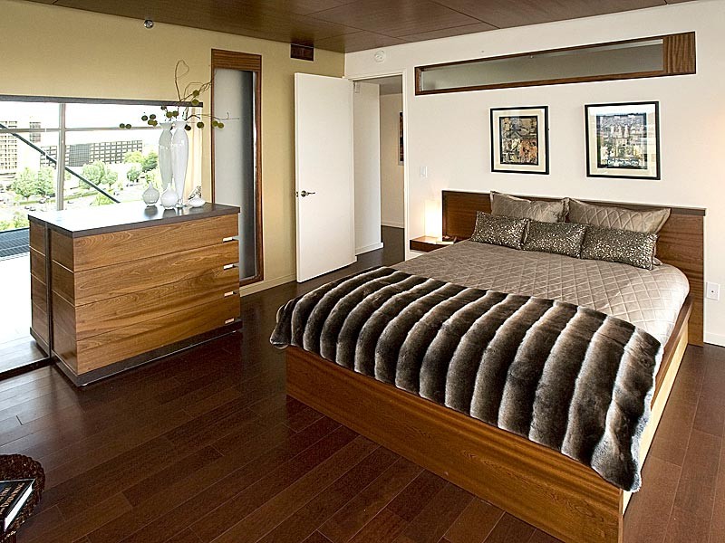 Example of a trendy bedroom design in Portland