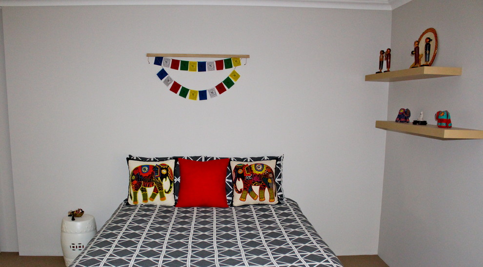 Photo of a world-inspired bedroom in Perth.
