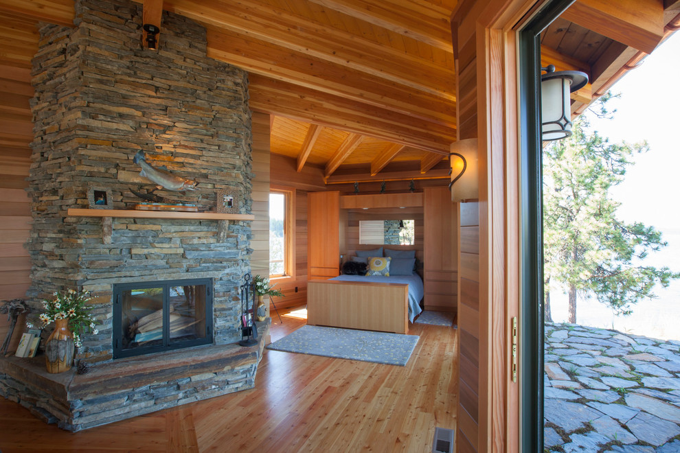 Example of a mountain style bedroom design in Seattle