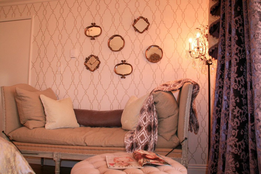 Photo of a shabby-chic style bedroom in Los Angeles.