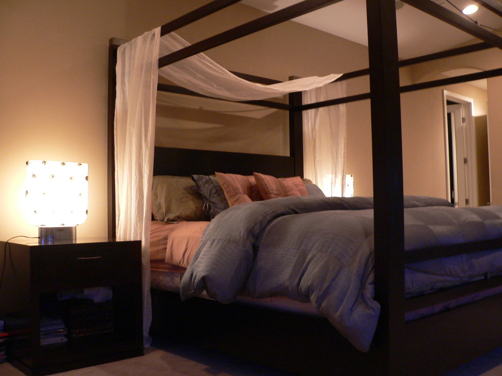 他の地域にあるコンテンポラリースタイルのおしゃれな寝室のレイアウト