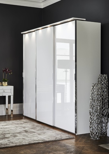 Plush Deco Glossy White Bedroom Furniture Modern Bedroom