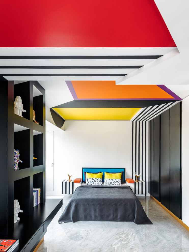 Inspiration for a contemporary bedroom in Mumbai.