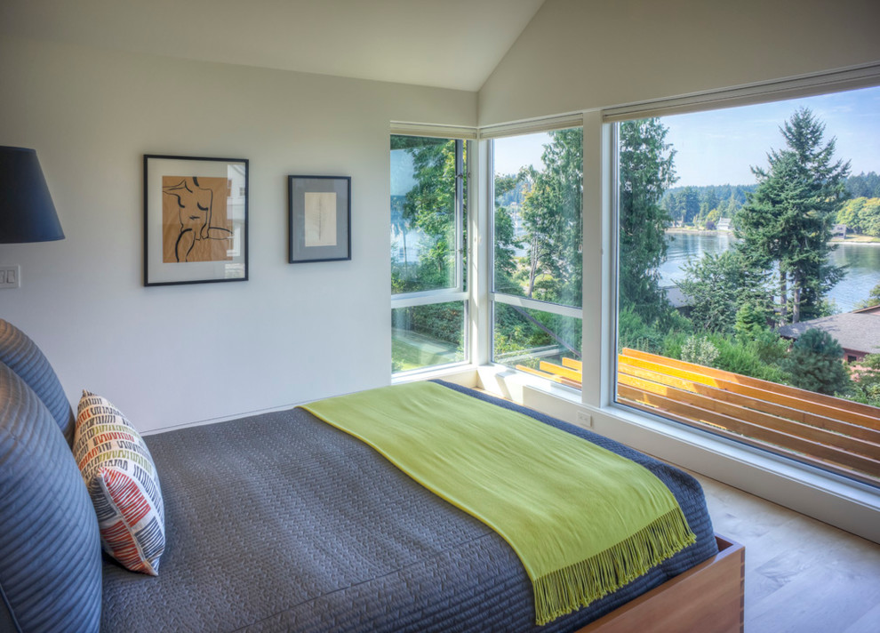 Design ideas for a contemporary bedroom in Seattle.