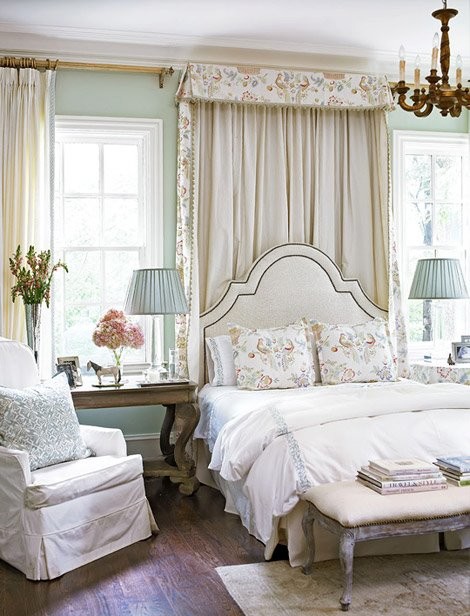 Design ideas for a shabby-chic style bedroom in Atlanta.