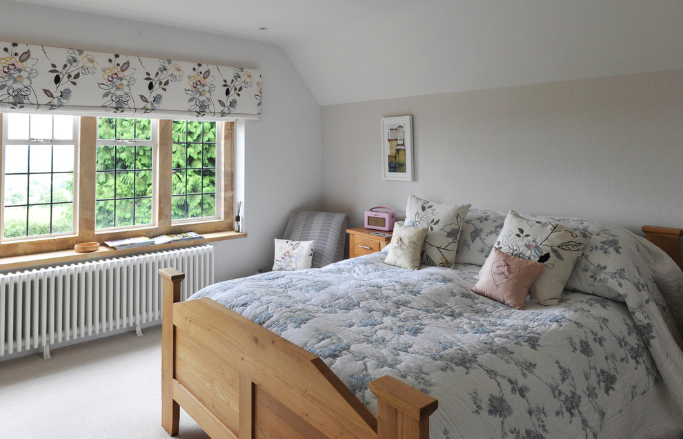 Traditional bedroom in Gloucestershire.