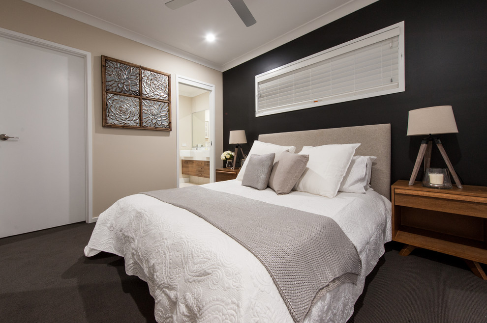 Contemporary bedroom in Sunshine Coast.