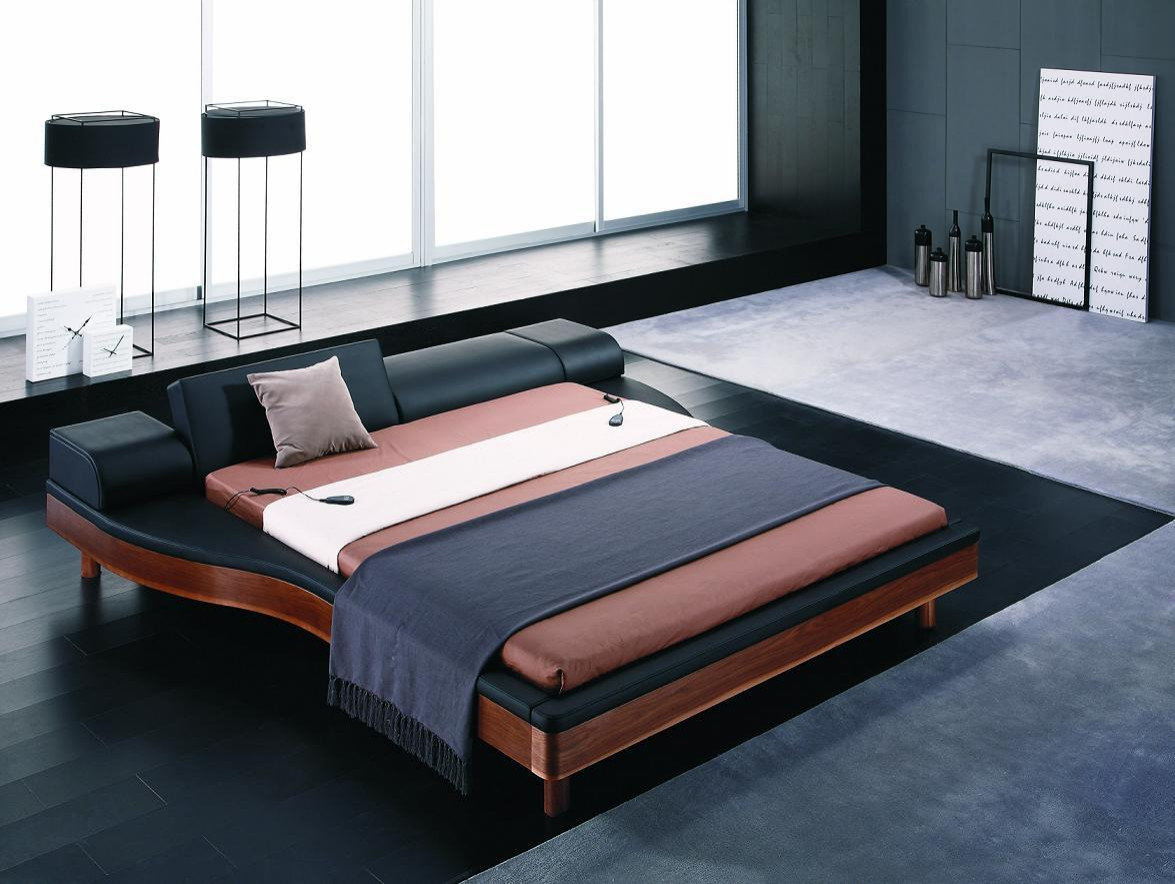 Modern Leather Bed Houzz, Leather Modern Beds