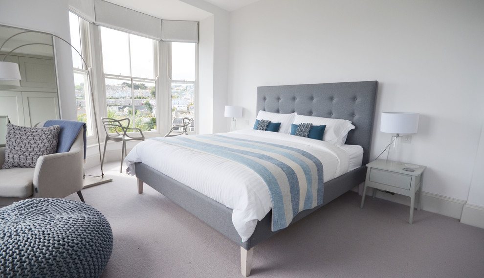 Design ideas for a contemporary bedroom in Cornwall.