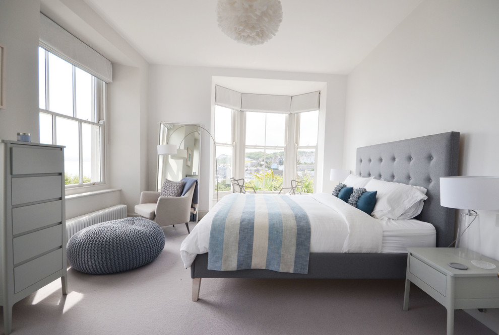 Example of a trendy bedroom design in Cornwall