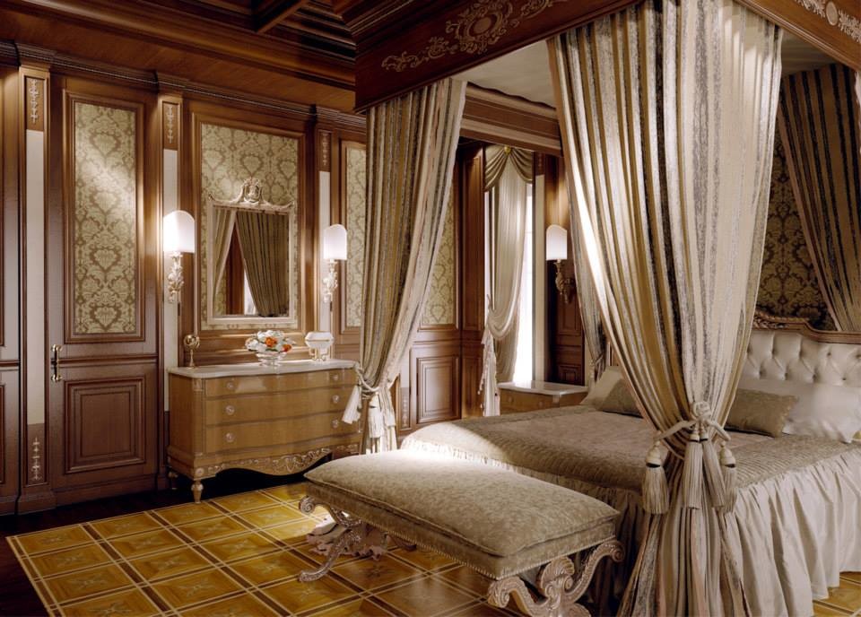 This is an example of a large traditional bedroom in San Diego with brown walls and painted wood flooring.