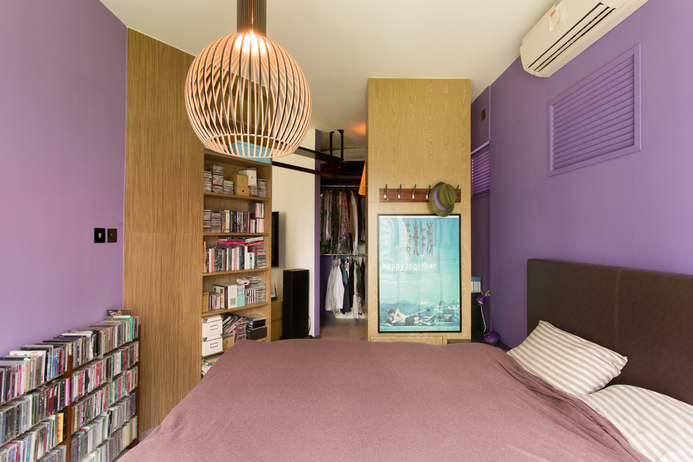 香港にあるインダストリアルスタイルのおしゃれな寝室
