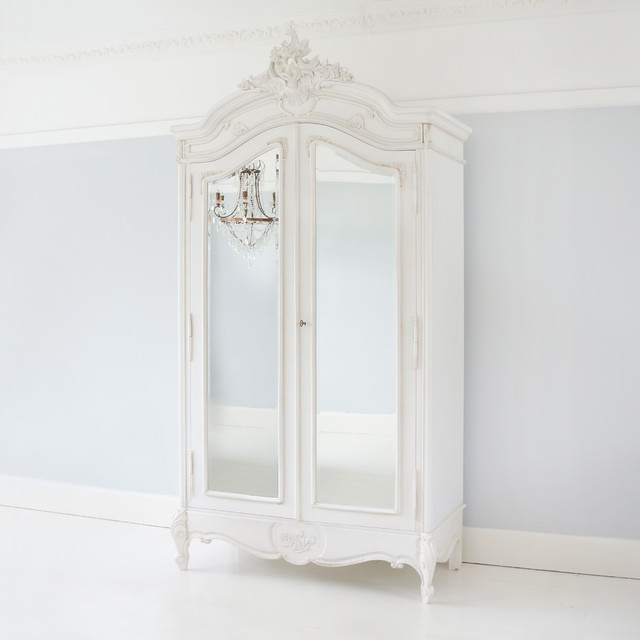Provencal 2 Door Mirrored Armoire Shabby Chic Style Bedroom Sus By The French Company Houzz Provencal 2 Door Mirrored Armoire, Mirrored Armoire Wardrobe