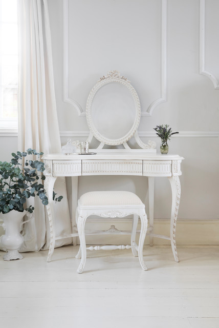Provencal Carved White French Dressing Table - Shabby-chic Style - Bedroom  - Sussex - by French Bedroom | Houzz IE