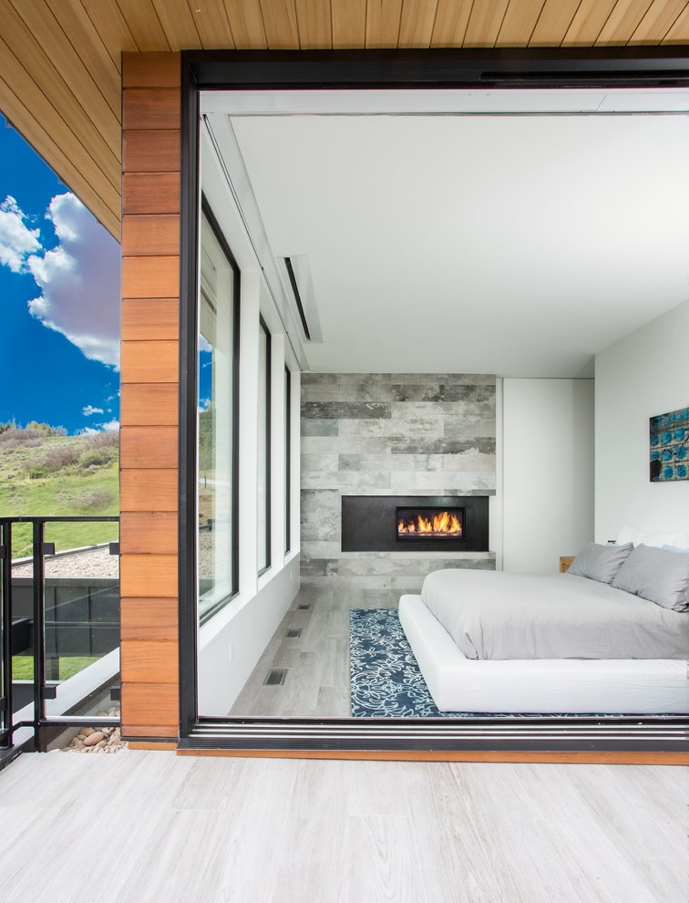 Inspiration for a modern bedroom in Salt Lake City.