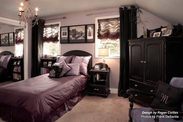 black shabby chic bedroom