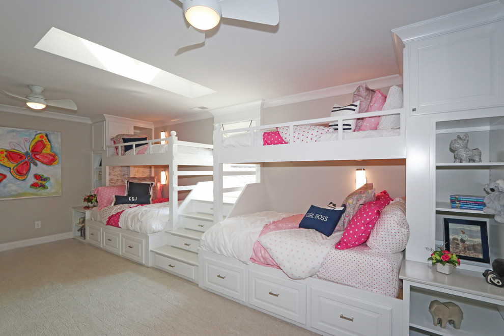 Quadruple bunk beds with storage galore Traditional Bedroom Cincinnati by