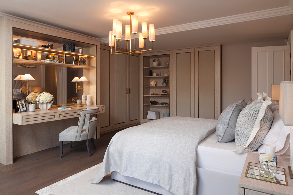 Bedroom - traditional master bedroom idea in London