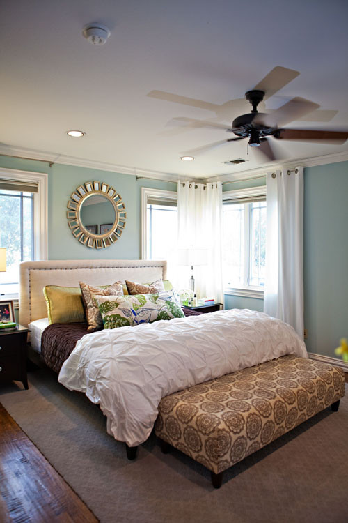 Example of an eclectic bedroom design in Dallas