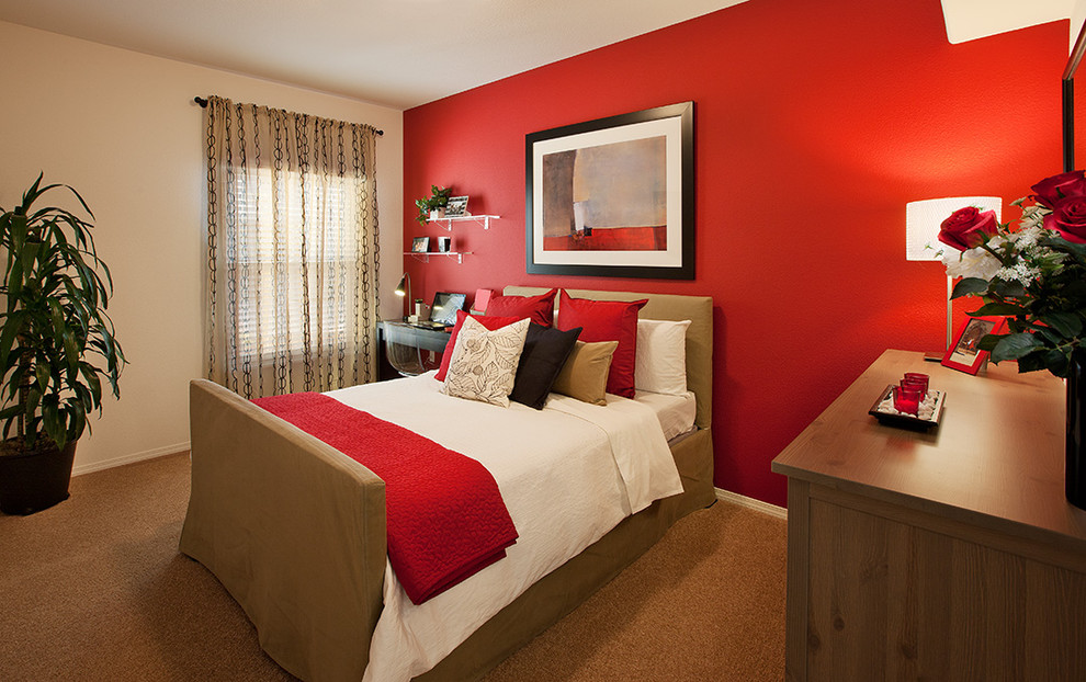 Example of a minimalist bedroom design in Santa Barbara