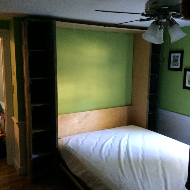 Reclaimed Pallet Wood Murphy Bed - Craftsman - Bedroom - Other - by User |  Houzz