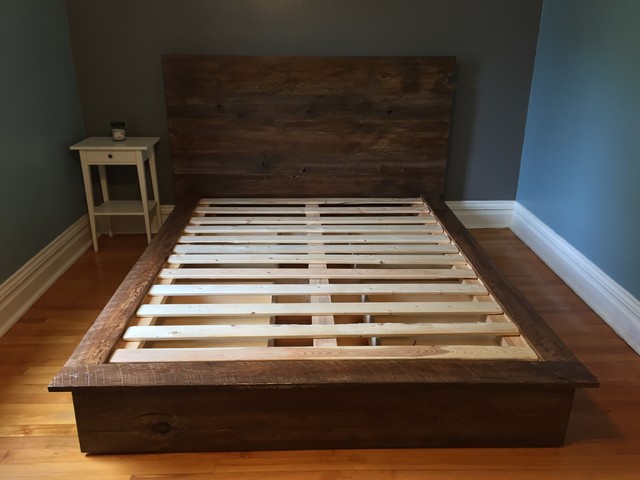 Reclaimed Wood Platform Bed With 4 Drawer Storage Rustic Bedroom Ottawa By Sustain Furniture Houzz Au
