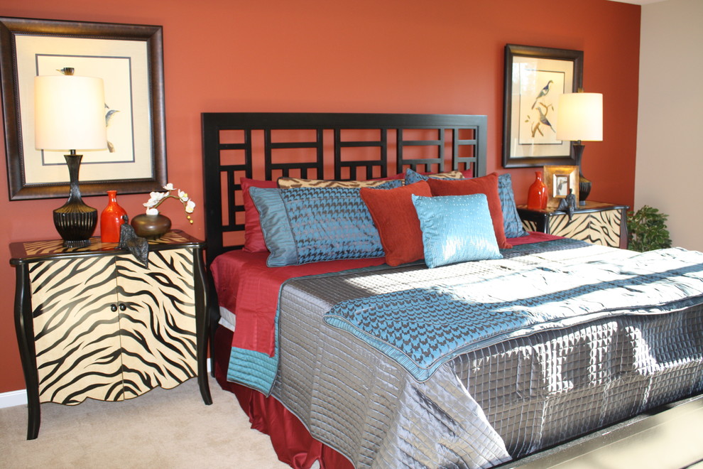 Red Master Bedroom - Contemporary - Bedroom - Atlanta - by Design Zeal ...
