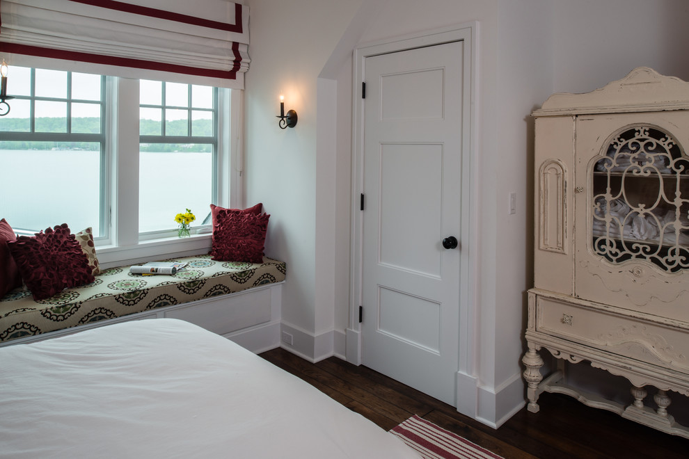 Classic bedroom in Detroit with white walls.