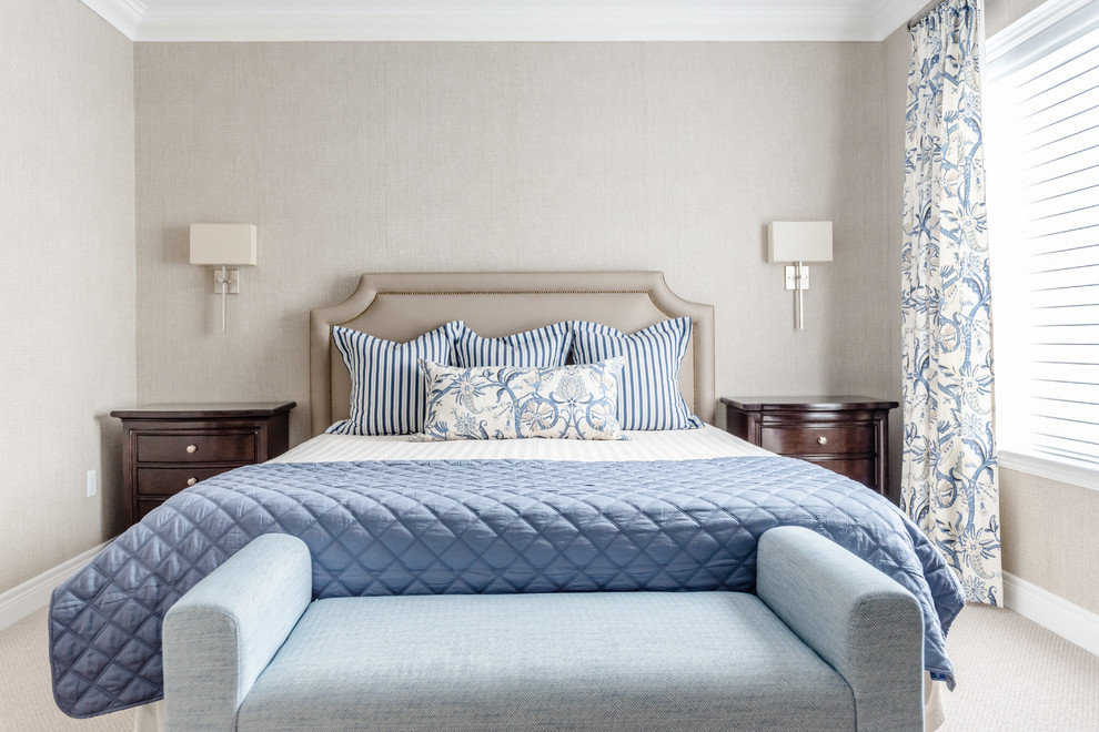 Refined Beige & Blue Bedroom - Transitional - Bedroom - Toronto - by ...