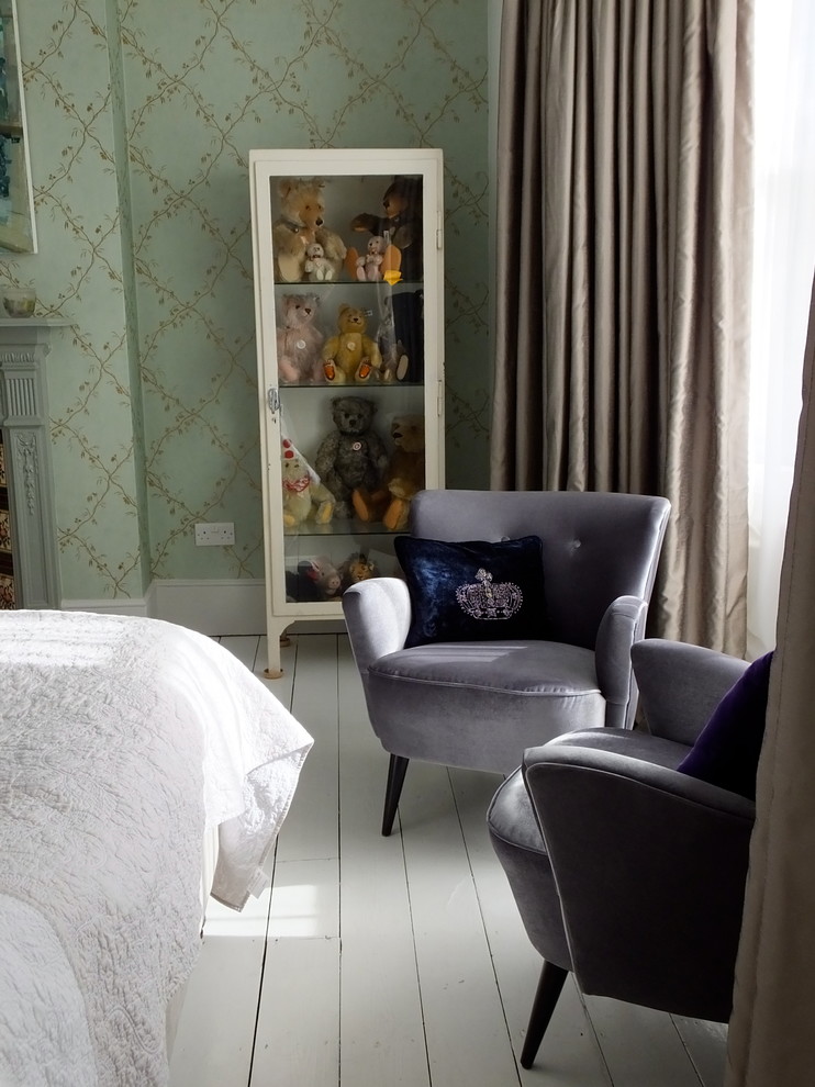 Eclectic bedroom photo in Surrey