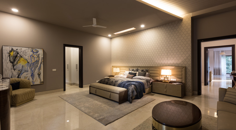 Modernes Schlafzimmer in Delhi