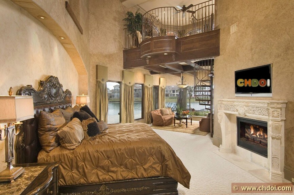 Tuscan bedroom photo in Houston