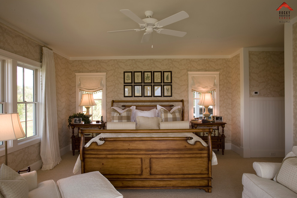 This is an example of a farmhouse bedroom in Other.