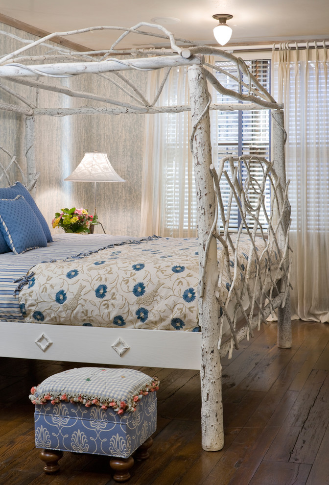 Inspiration for an eclectic dark wood floor bedroom remodel in Denver