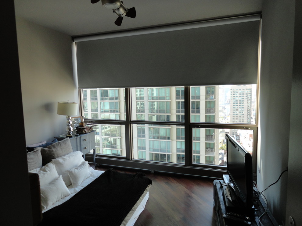 Roller Shades Contemporary Bedroom Chicago by Motorized Window