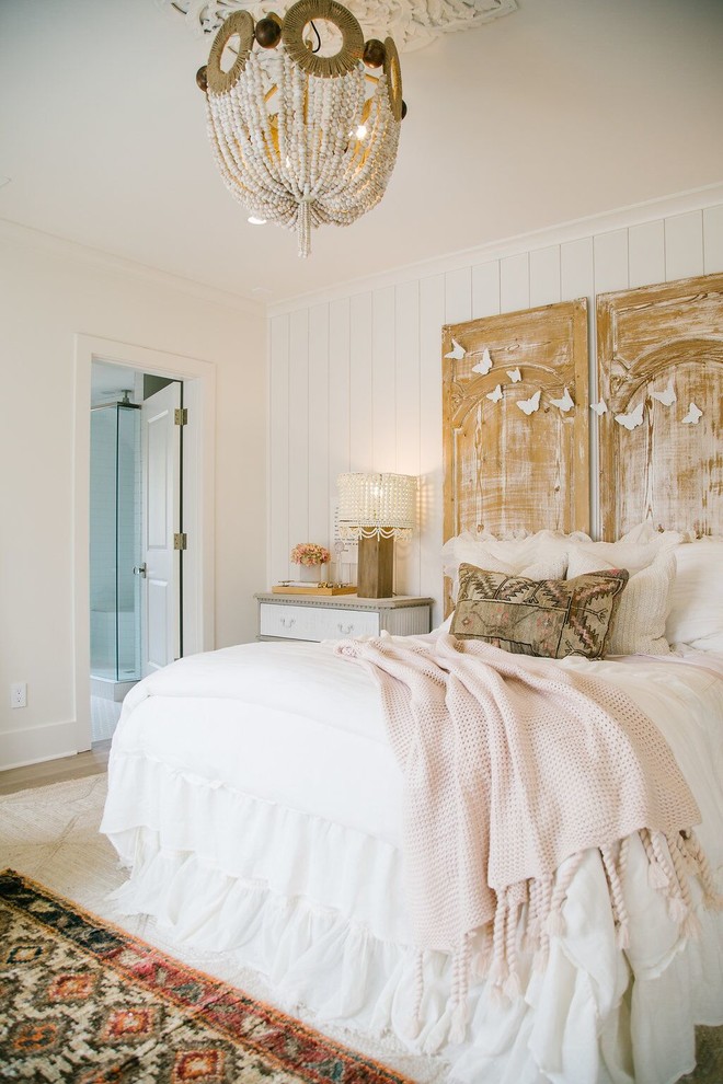 Example of a cottage chic bedroom design in Atlanta