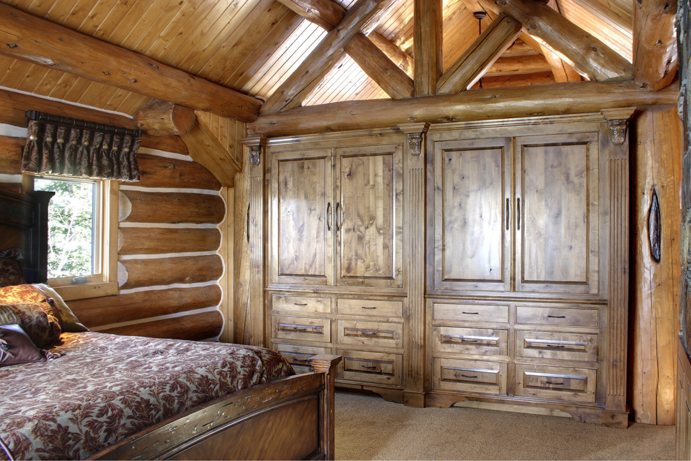 Inspiration for a rustic bedroom remodel in Seattle