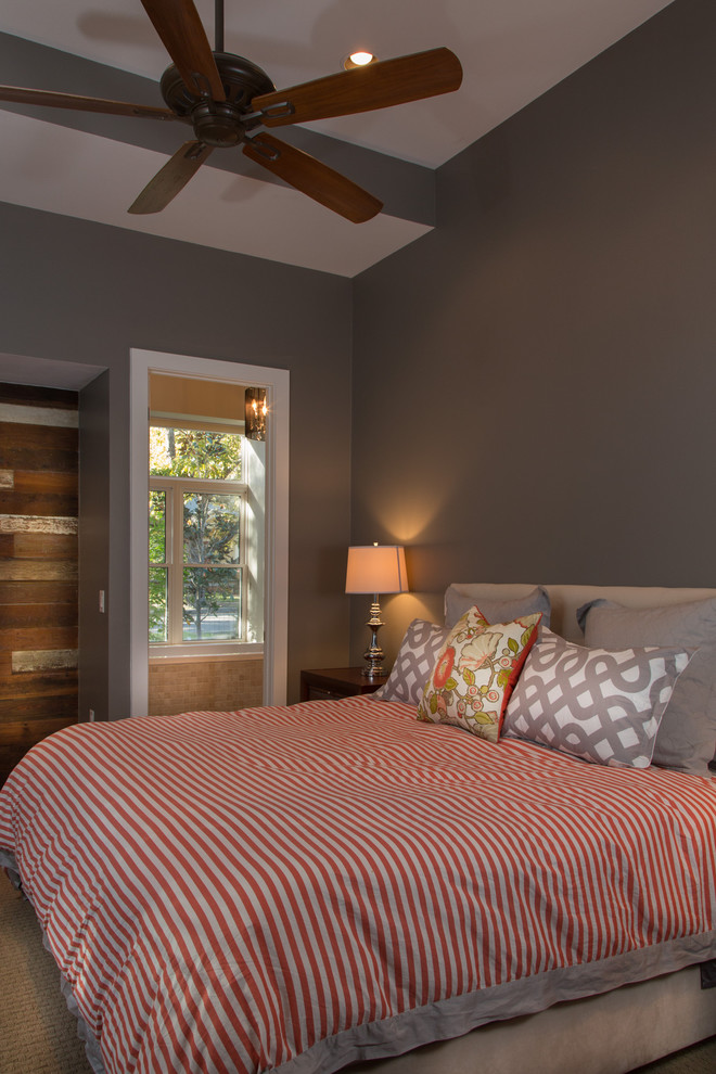 Example of an arts and crafts bedroom design in Austin